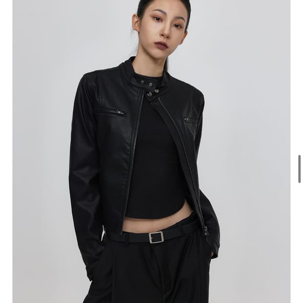 블랙업 레더자켓 블랙 s 
