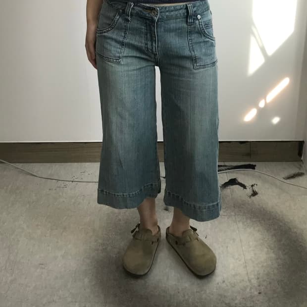 빈티지 카프리 데님팬츠