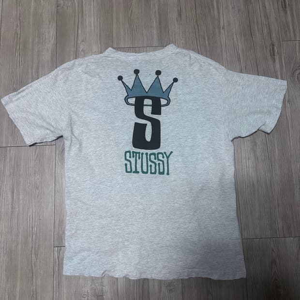 빈티지 스투시 반팔티 헤더 그레이 XL MADE IN USA