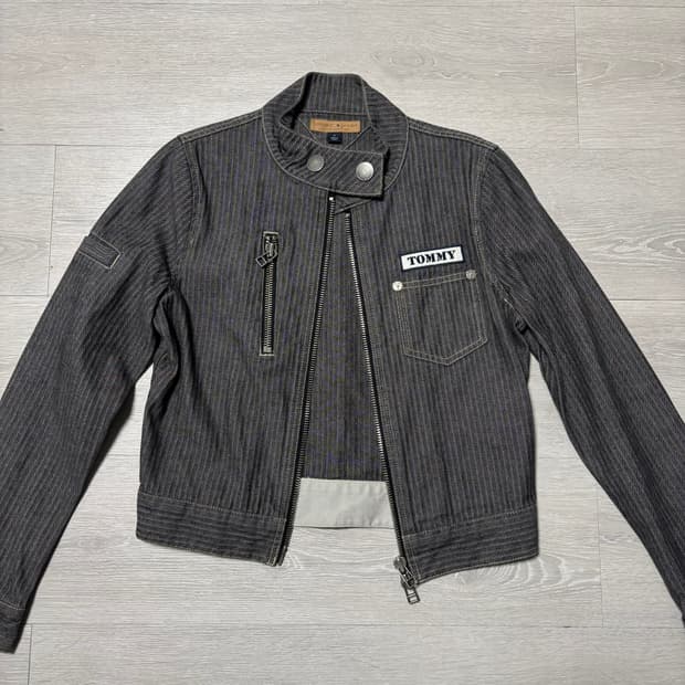 타미힐피거 흑청 자켓 청자켓 빈티지 자켓