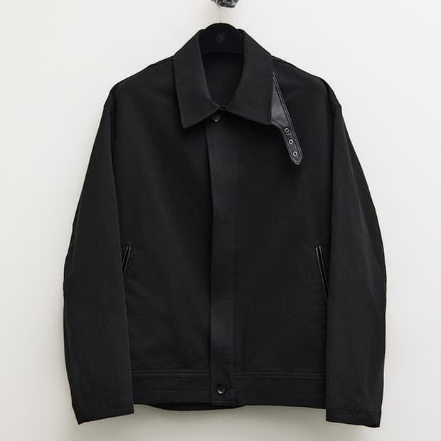 유스 Leather Trim Cotton Jacket