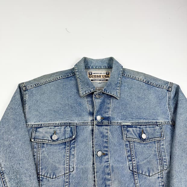 게스 USA 클래식 트러커 데님 청자켓 (XL)