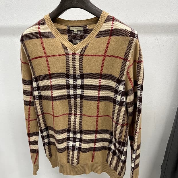 여) 버버리 체크 울 니트 
