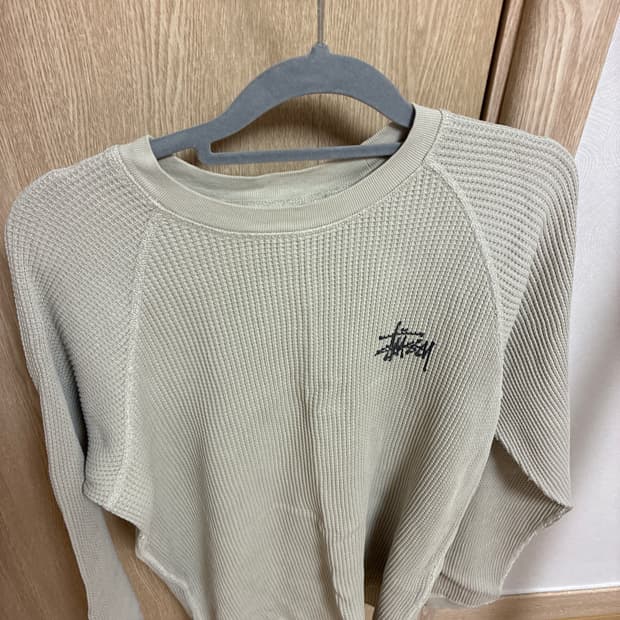 스투시 래글런 써멀 롱슬리브 크루 본 s