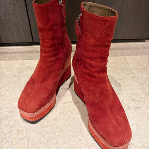 에르메스 스웨이드 플랫폼 앵클 부츠 / 정품