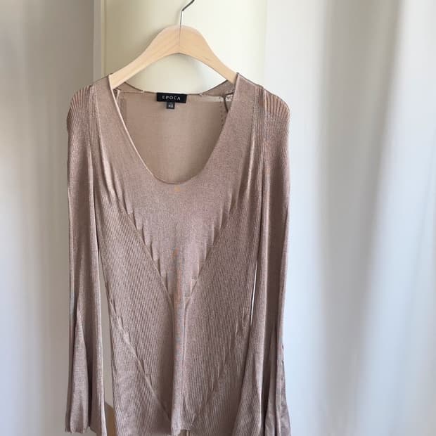 [EPOCA] sheer rib knit top 