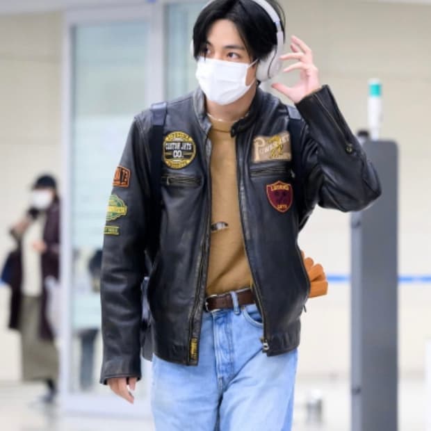 마르티네즈 램스킨 블루종 레더자켓  BTS V 뷔 착용