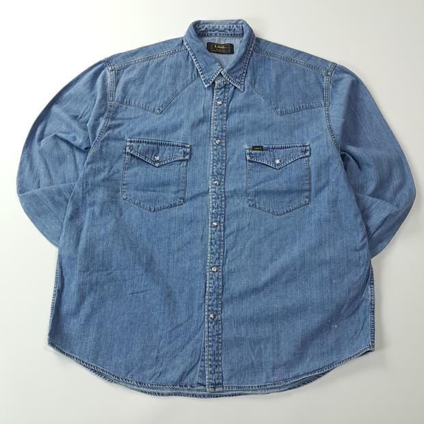 CJ749 XL 리 LEE 90s 웨스턴 연청 데님 셔츠 남방