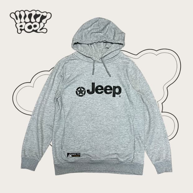 Jeep 지프 기모 빅로고 포켓 후드티 L 그레이