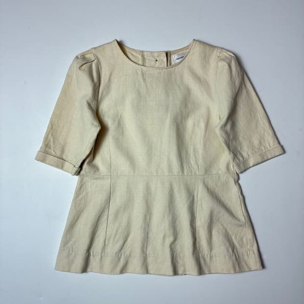 더오픈프로덕트 벨티드 반팔 블라우스 PN8606