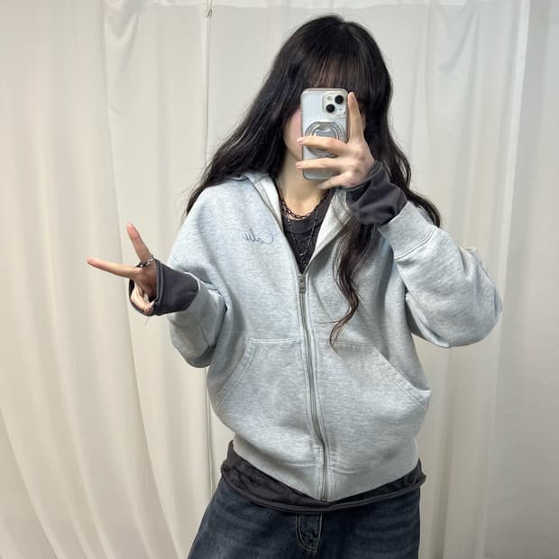 Calvin Klein Grey Hood Zip-up