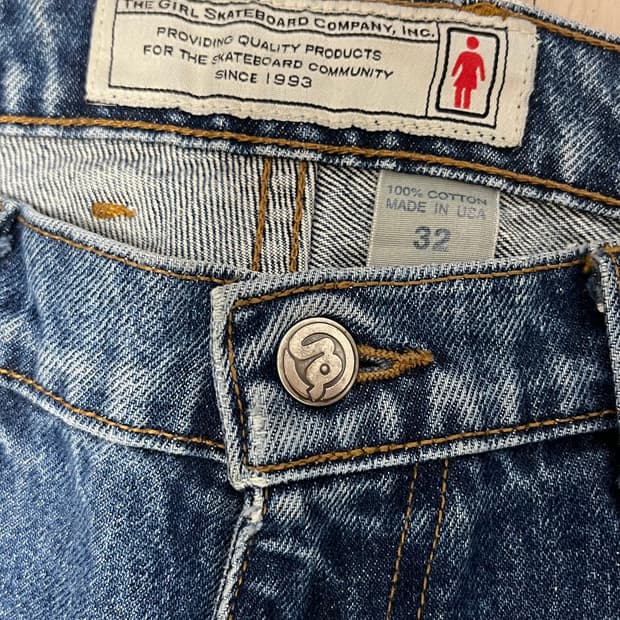 90s 걸스케이트보드 데님 팬츠