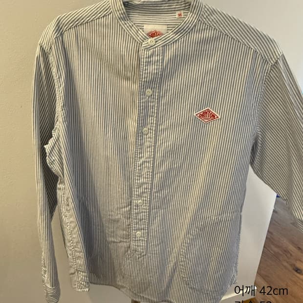 DANTON Stripe Henley Neck Shirt 36