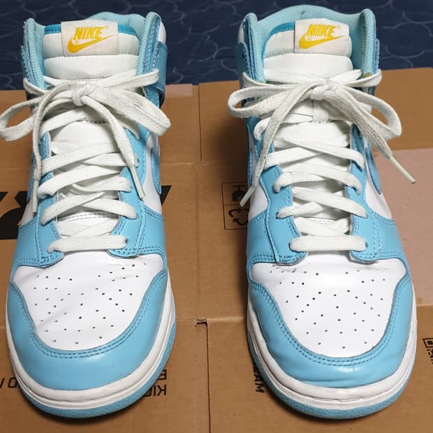 나이키 덩크하이 블루 칠 화이트 스니커즈 (260)