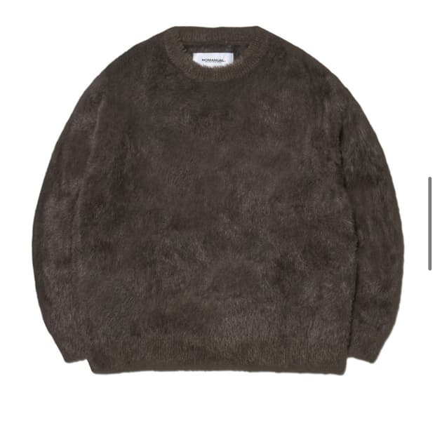 노매뉴얼 CROPPED HAIRY KNIT brown