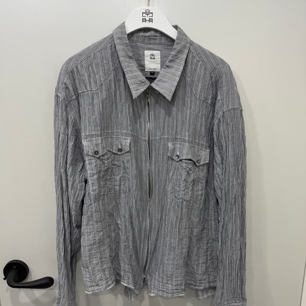 폴리테루 집업셔츠 스트라이프 그레이 4 (XL)