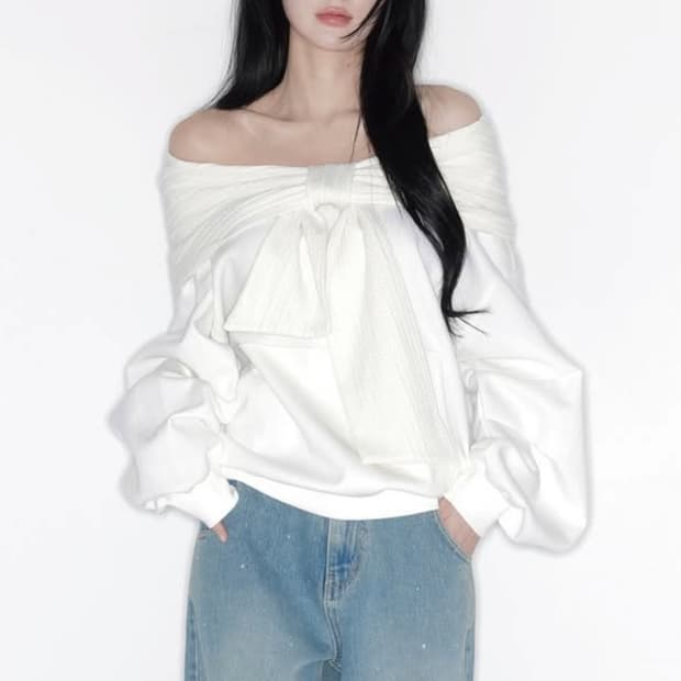 26SS 더티스 리본 후드 봄 버전 아이보리