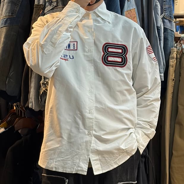 [NO.9] VTG 화이트 자수 셔츠