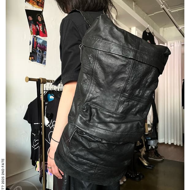 Vintage Real Leather Military Backpack