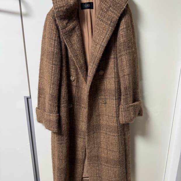 TIME 타임 트위드 후드 롱코드