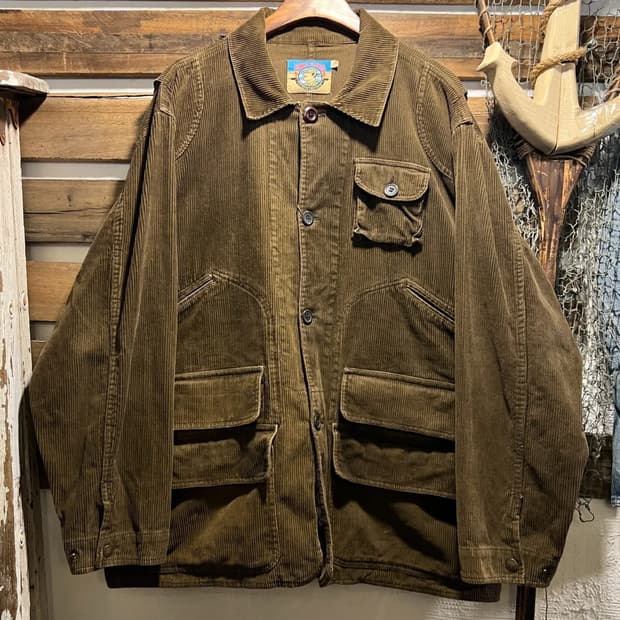 [XL]90's USA 빈티지 포켓 디테일 브라운 코듀로이 헌팅 자켓
