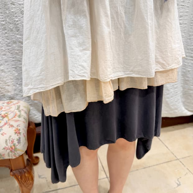 Boho flowy midi skirt