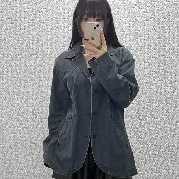 빔스 빈티지 모던시크 캐주얼 드레스핏 데님자켓 M C10455
