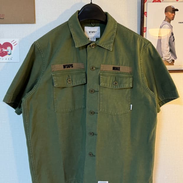 더블탭스 백사틴 버즈 반팔 셔츠 -18SS