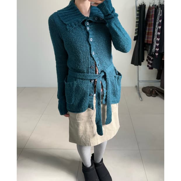 빈티지 부클 가디건