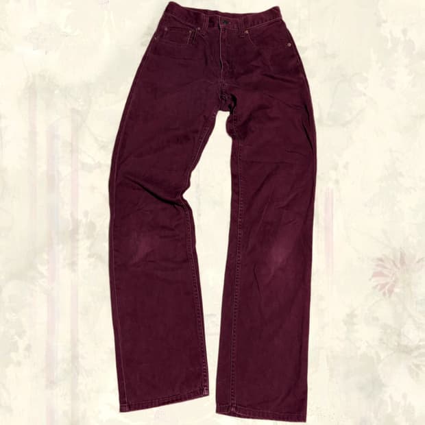 (이체시에눌) Levi’s 리바이스 557 한정판 와인레드색 데님 팬츠