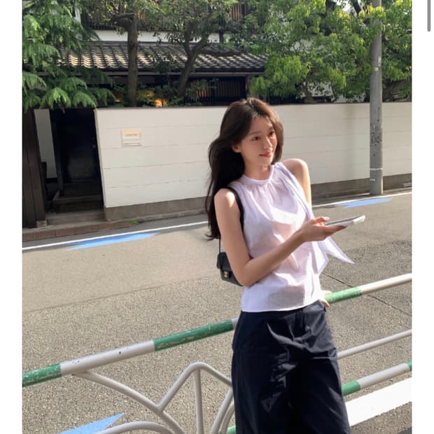 르플레인 셀리에 타이 블라우스