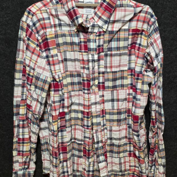 브룩스 브라더스 패치워크 마드라스 체크 셔츠