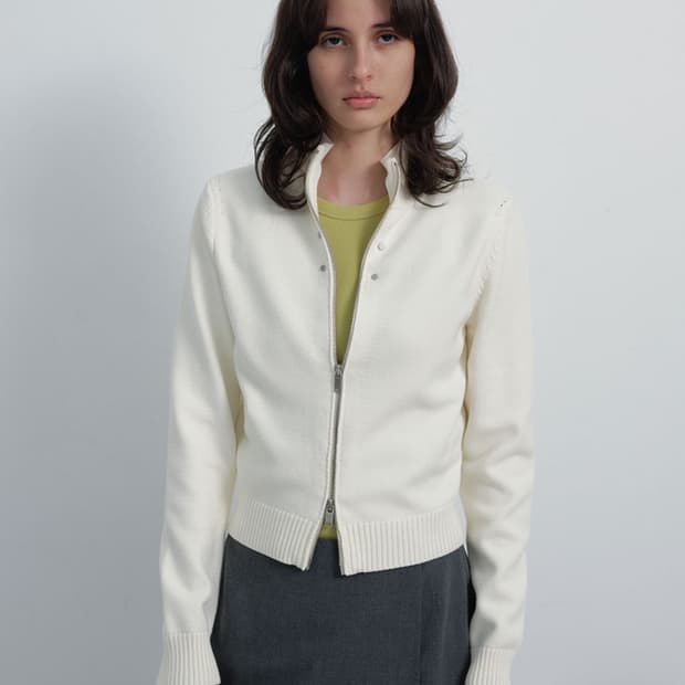 레이브 스터드 집업 아이보리1