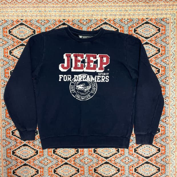 지프 스펠로고 네이비 빈티지 기모 맨투맨 남성XL