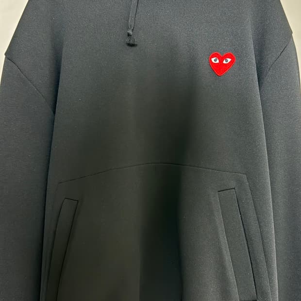 꼼데가르송 레드 와펜 후드티 XL