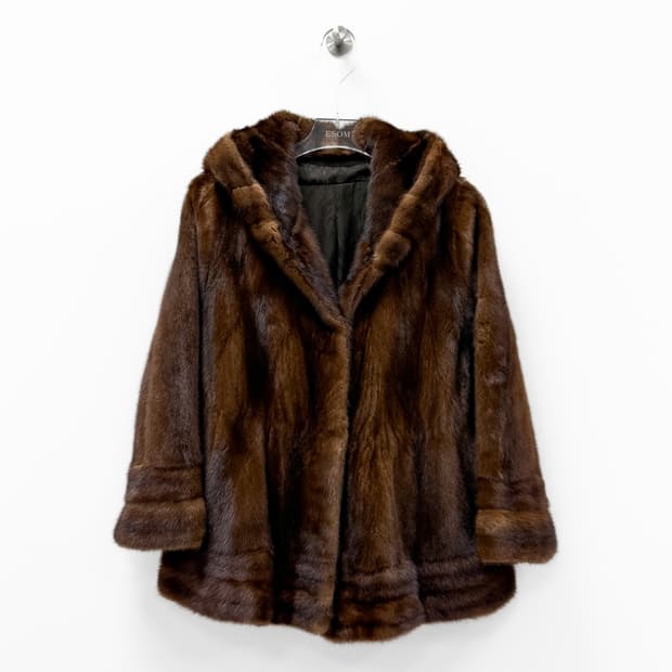 아메리칸 울트라 5스타 후디드 밍크 퍼 코트