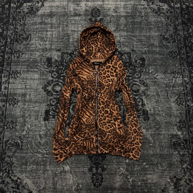 Xfrm 00s leopard knit hoodie 