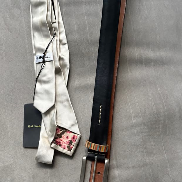 폴스미스 레더 벨트 블랙,넥타이 베이지 