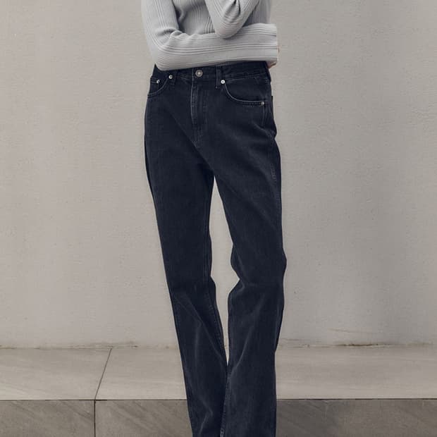 루에브르 코네 스트레이트 블랙데님