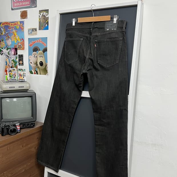 Levis 리바이스 505 레귤러 스트레이트 흑청 블랙라벨 데님 팬츠