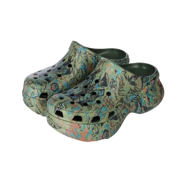 [uk9]mowalola crocs  BAE GRAFFITI GREEN