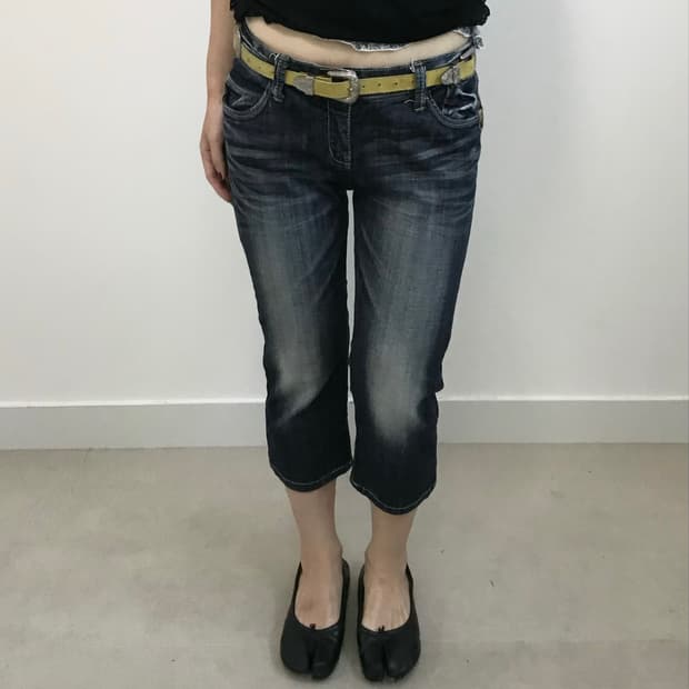 빈티지 데님 카프리 팬츠