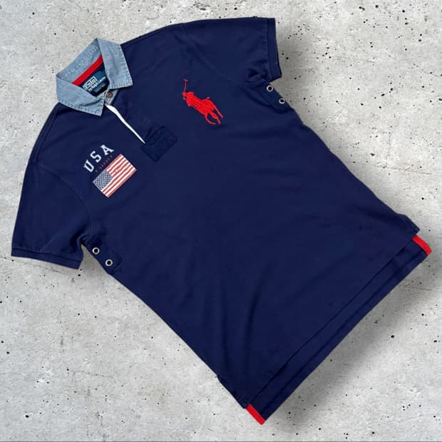 [M] 폴로 랄프로렌 네이비 USA 반팔 카라티 B228