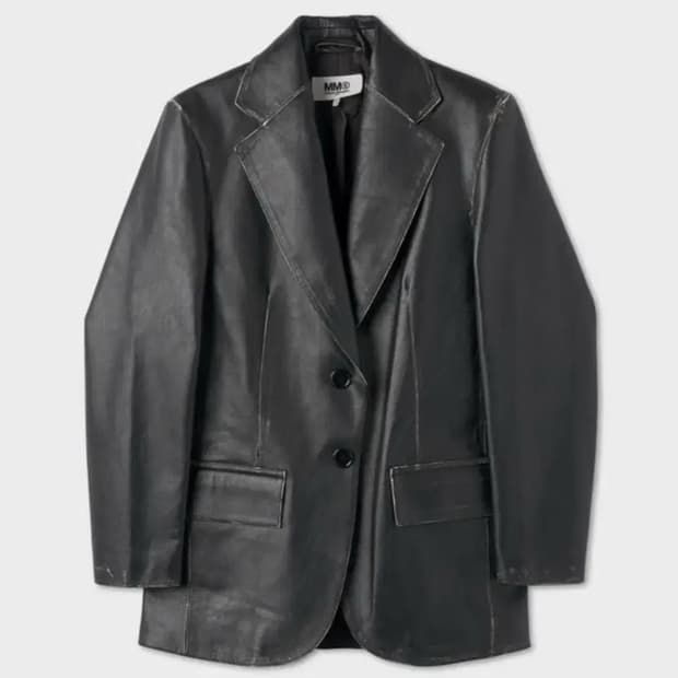 마르지엘라 레더 자켓 블레이저 38