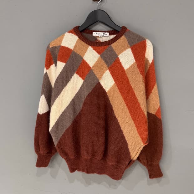크리스찬 디올 프레타포르테 아가일 패턴 스웨터 