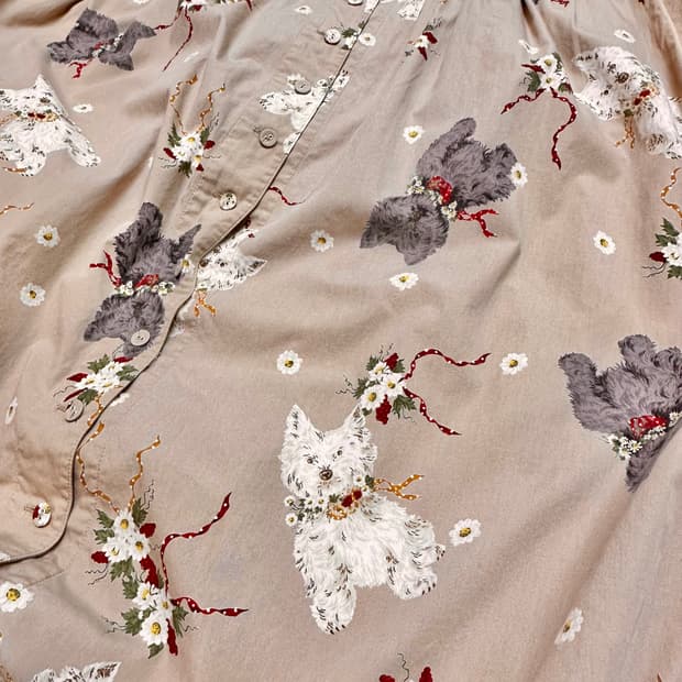 핑크하우스 강아지패턴 핀턱 원피스