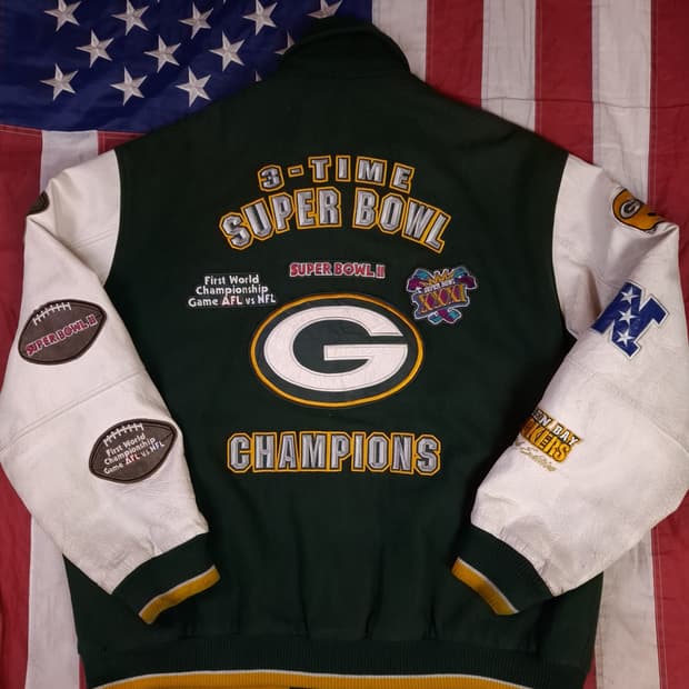 오리지날 NFL 그린베이패커스 슈퍼볼 바시티자켓