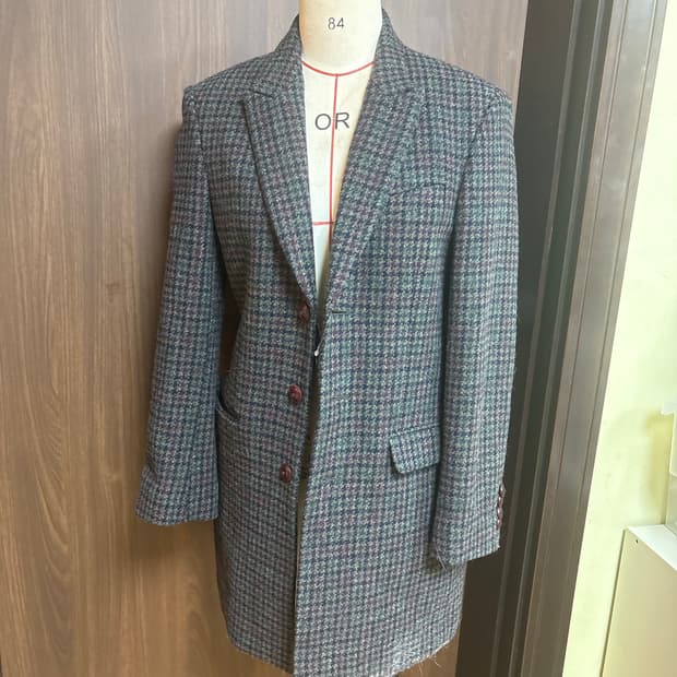 울 해링본 코트