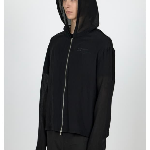 MPa VEIL CREPE HOODED ZIP JACKET (BLACK)