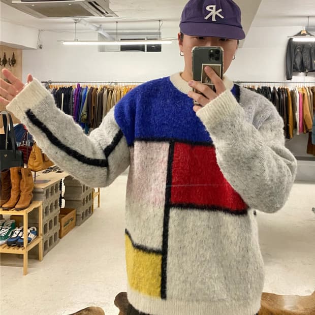 ART IF ACTS mondrian alpaca knit 아트이프엑츠